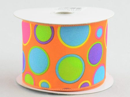 2.5  Multi-Colored Polka Dot Ribbon: Orange Sale