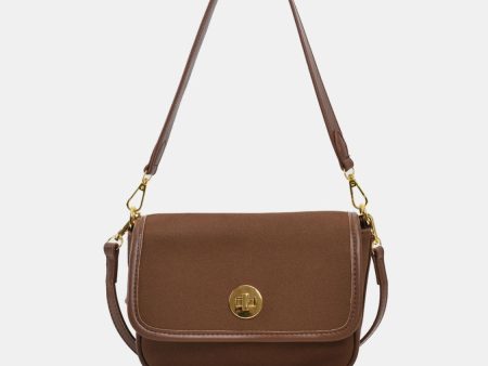 PU Leather Suede Twist-Lock Shoulder Bag Online now