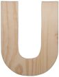 12  Natural Wood Letter: U Discount