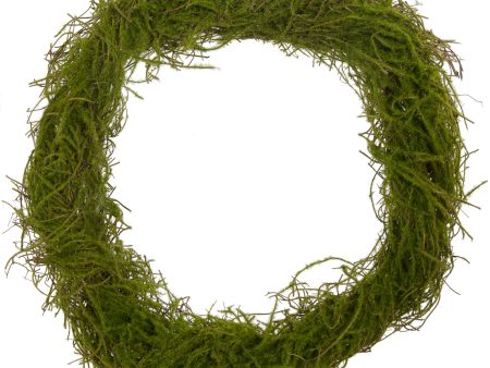 18  Mossy Angel Vine Twig Wreath: Green For Sale