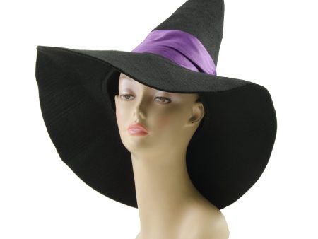 16  Black & Purple Felt Witch Hat Hot on Sale