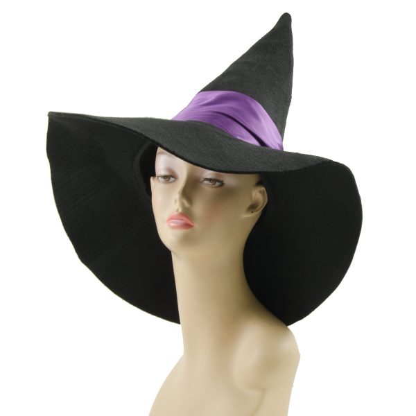 16  Black & Purple Felt Witch Hat Hot on Sale