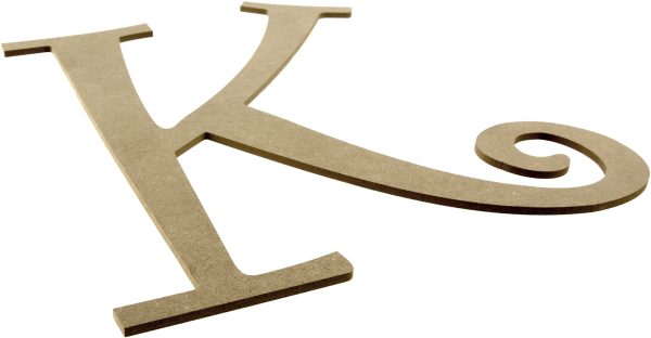 14  Decorative Wooden Curly Letter: K Sale