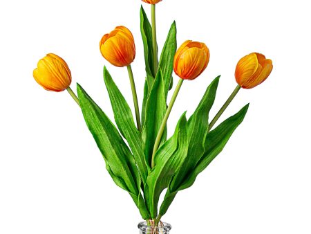 13  Realistic Touch Tulip Bouquet: Orange (5) Cheap