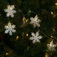 White Glitter Snowflake Light String: LED Hot on Sale