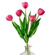 13  Realistic Touch Tulip Bouquet: Hot Pink (5) Supply