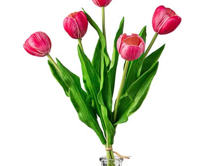 13  Realistic Touch Tulip Bouquet: Hot Pink (5) Supply