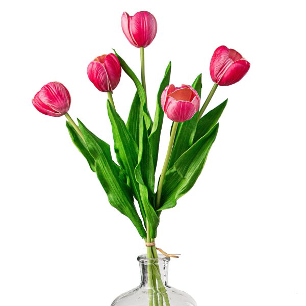 13  Realistic Touch Tulip Bouquet: Hot Pink (5) Supply