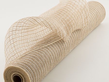 21  Burlap Deco Mesh: Ivory Cotton & Burlap (10 Yards) For Cheap