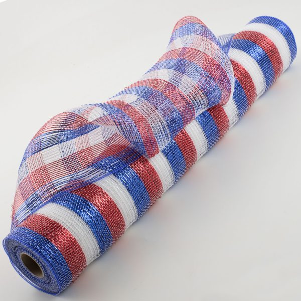 21  Poly Deco Mesh: RWB Stripes Online Hot Sale