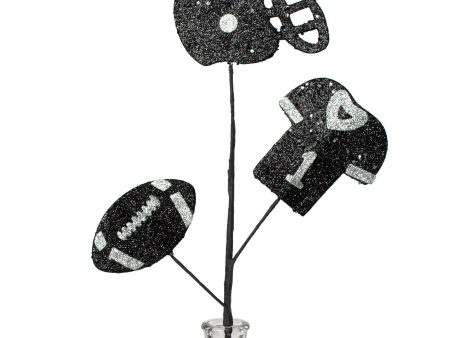 24  Glitter Helmet, Jersey, Football Pick: Black & Silver Online now