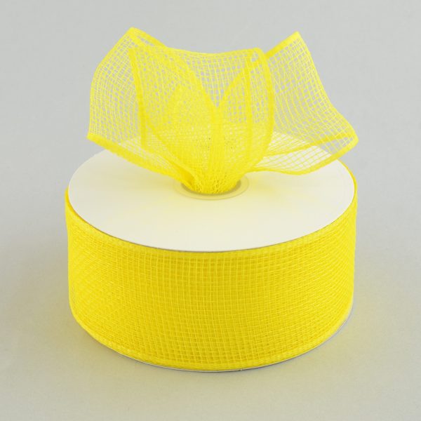 2.5  Poly Deco Mesh Ribbon: Yellow Hot on Sale