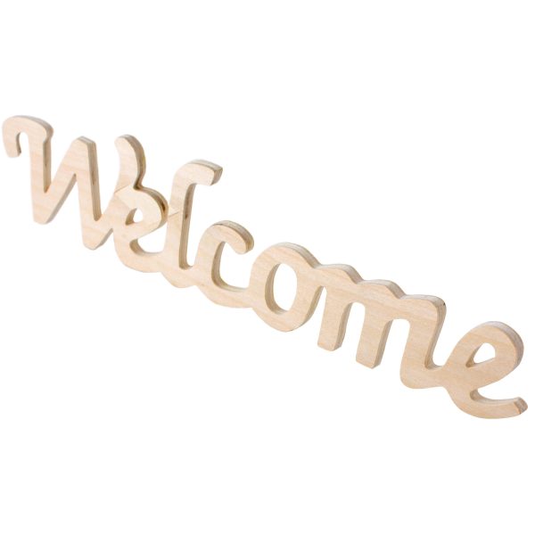 12  Wooden Word Cutout: Welcome on Sale