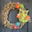 15  Polka Dot Metal Owl Standing Decoration: Green Online Sale