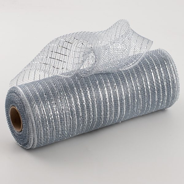 10  Poly Deco Mesh: Metallic Silver For Cheap