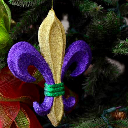 10  PGG Glitter Fleur de Lis Ornament Supply