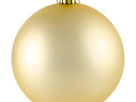 100MM Round Smooth Metallic Ball Ornament: Matte Gold For Sale