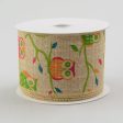 2.5  Canvas Spring Owl Ribbon (10 Yards) on Sale