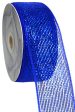 2.5  Poly Deco Mesh Ribbon: Metallic Royal Blue Online Sale