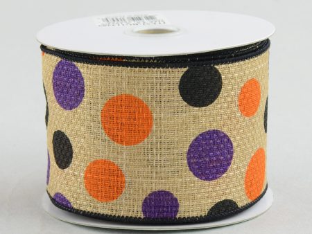 2.5  Faux Burlap Halloween Polka Dots: Purple, Orange & Black (10 Yards) Fashion