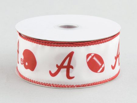 1.5  Football Helmet Crimson A Ribbon (10 Yards) Sale