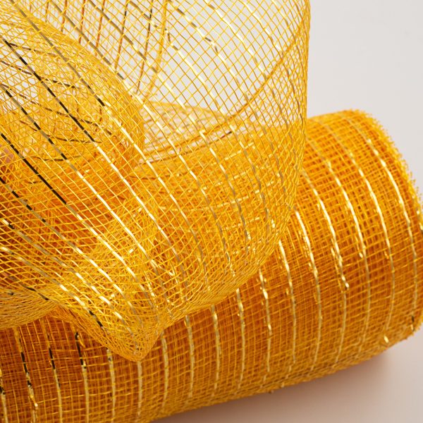 10  Poly Deco Mesh: Metallic Bright Gold Hot on Sale