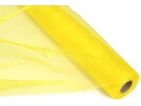 24  Crinkle Sheer Fabric Roll: Yellow (10 Yards) Online