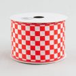 2.5  Red and White Check Ribbon (10 Yards) Supply