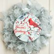 12  Round Metal Sign: Season s Greetings Cardinal For Discount