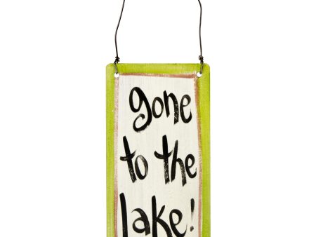 Reclaimed Tin Sign: Gone To The Lake (9  x 5 ) Online Sale