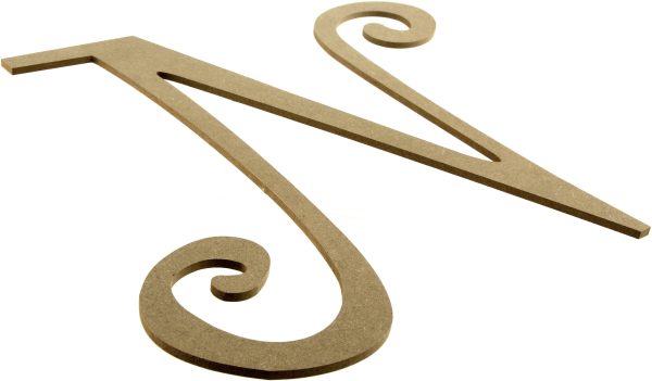 14  Decorative Wooden Curly Letter: N Online now