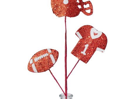 24  Glitter Helmet, Jersey, Football Pick: Red & White Sale