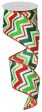 2.5  Satin Chevron Ribbon: Christmas Green & Red (10 Yards) Cheap