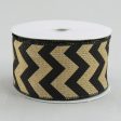 2.5  Faux Burlap Chevron Ribbon: Black (10 Yards) Online Hot Sale