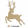 10  Decorative Wooden Leaping Deer: Natural Discount