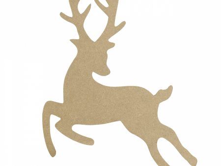 10  Decorative Wooden Leaping Deer: Natural Discount