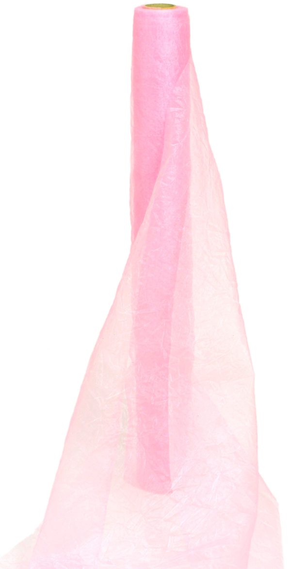 24  Crinkle Sheer Fabric Roll: Pink (10 Yards) Online now