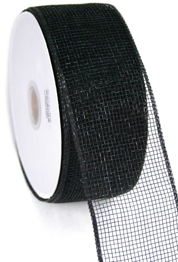 2.5  Poly Deco Mesh Ribbon: Black Hot on Sale