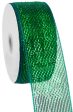 2.5  Poly Deco Mesh Ribbon: Metallic Emerald Green on Sale