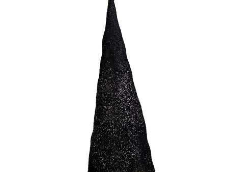 18  Black Glittered Half Witch Hat Decoration Online now