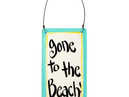 Reclaimed Tin Sign: Gone To The Beach (5  x 9 ) Online now