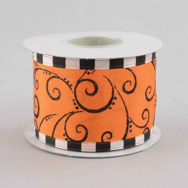 2.5  Halloween Swirls Ribbon (10 Yards) Online