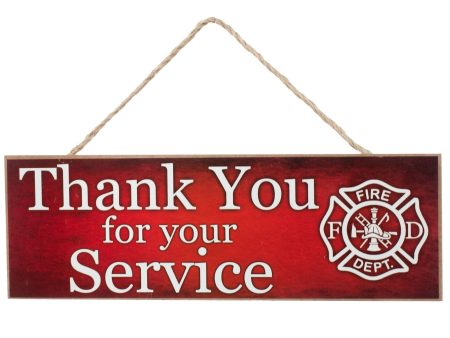 15  Wooden Sign: Firefighter Thank You For Discount