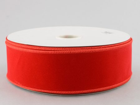 2.5  Red Velvet Wired Ribbon (50 Yards) Cheap