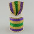 Mardi Gras Stripe Textured Ribbon (4  x 10 Yards) Online Hot Sale