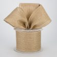 2.5  Royal Faux Burlap Ribbon: Tan (10 Yards) For Cheap