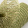 10  Poly Jute Deco Mesh: Natural & Moss Green Thin Stripe (10 Yards) Hot on Sale