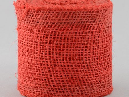 4  Burlap Ribbon: Red (10 Yards) Online now