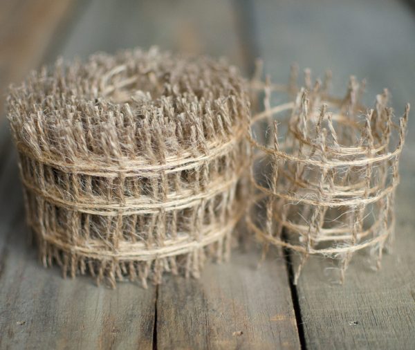 2.5  Square Net Natural Jute Burlap Ribbon (10 Yards) Hot on Sale