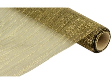 17  Crinkle Fabric Roll: Metallic Black Gold (5 Yards) Online Sale